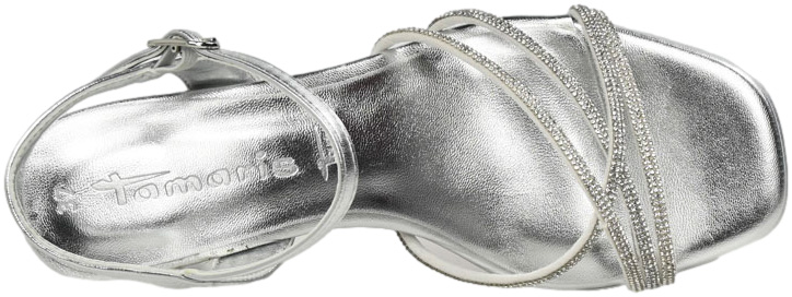 Sandały Eleganckie Tamaris na Podsuwce 1-28036-42 Silver Srebrne