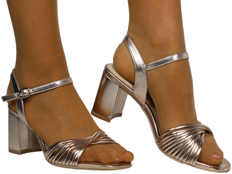 Sandały Stylowe  Tamaris na Słupku 1-28324-42 Rose Gold