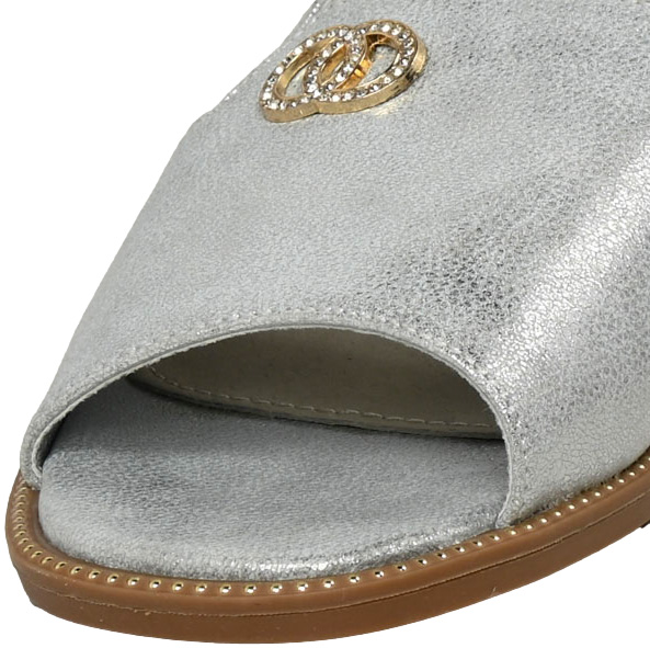 Sandały Komfortowe Skotnicki S-3-0634 Silver Srebrne 