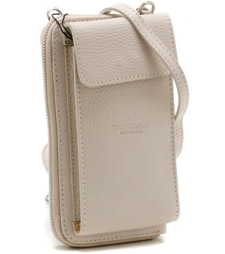 Torebka Toscanio E44 Krem D37 Skóra Naturalna