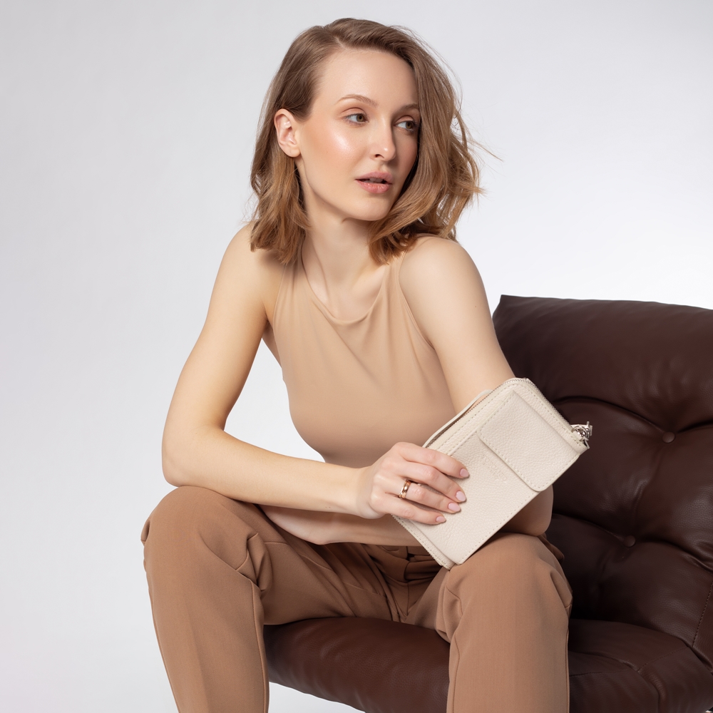 Torebka Toscanio E44 Krem D37 Skóra Naturalna