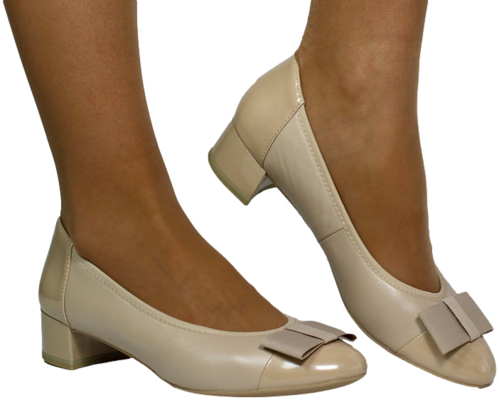 Półbuty Eleganckie Caprice 9-22307 42 E09 Beige Comb Beżowe