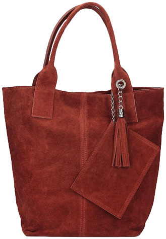 Torebka Toscanio 1101 Wel.Bordo Skóra Naturalna