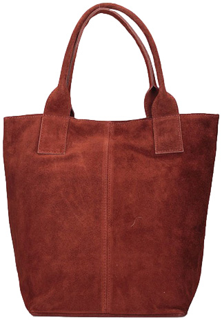 Torebka Toscanio 1101 Wel.Bordo Skóra Naturalna