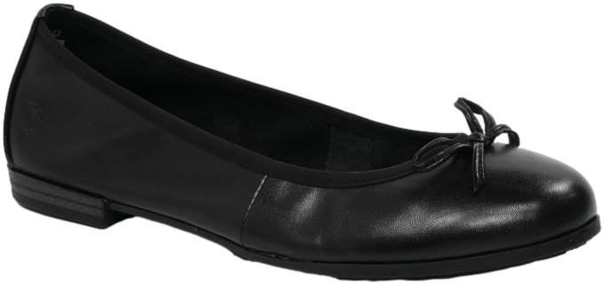 Baleriny Stylowe Marco Tozzi 2-22100-41 001 Black Skóra Naturalna