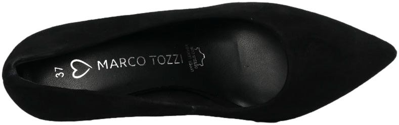 Czółenka Modne Marco Tozzi 2-22421-42 001 Black Skóra Naturalna