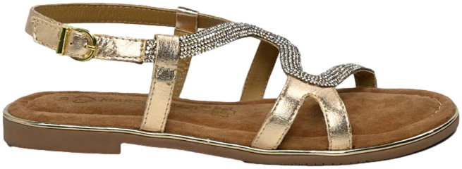 Sandały Stylowe Marco Tozzi 2-28143-42 943 Gold Comb Skóra Naturalna