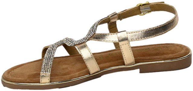 Sandały Stylowe Marco Tozzi 2-28143-42 943 Gold Comb Skóra Naturalna