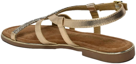 Sandały Stylowe Marco Tozzi 2-28143-42 943 Gold Comb Skóra Naturalna