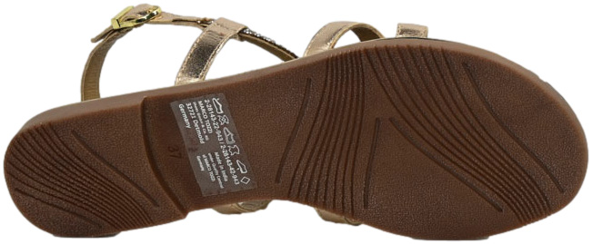 Sandały Stylowe Marco Tozzi 2-28143-42 943 Gold Comb Skóra Naturalna