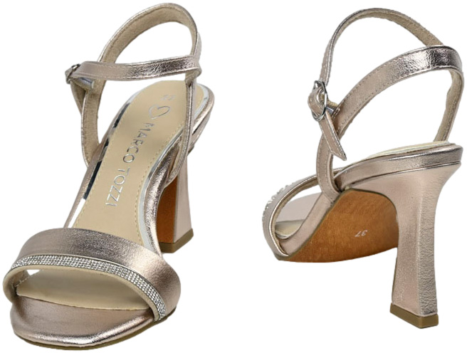 Sandały Eleganckie Marco Tozzi 2-28329-42 957 Platinum Srebrne