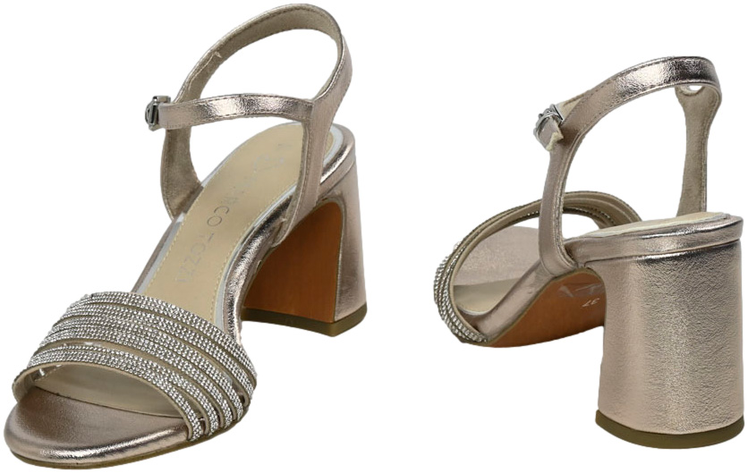 Sandały Stylowe Marco Tozzi 2-28383-42 957 Platinium Srebrne