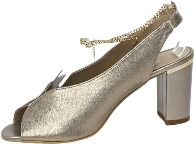 Sandały Eleganckie Karino 5078 074P Złote/Lico Skóra Naturalna