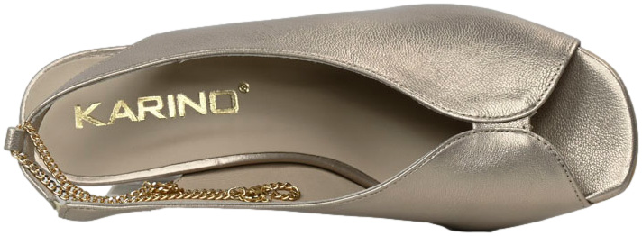 Sandały Eleganckie Karino 5078 074P Złote/Lico Skóra Naturalna