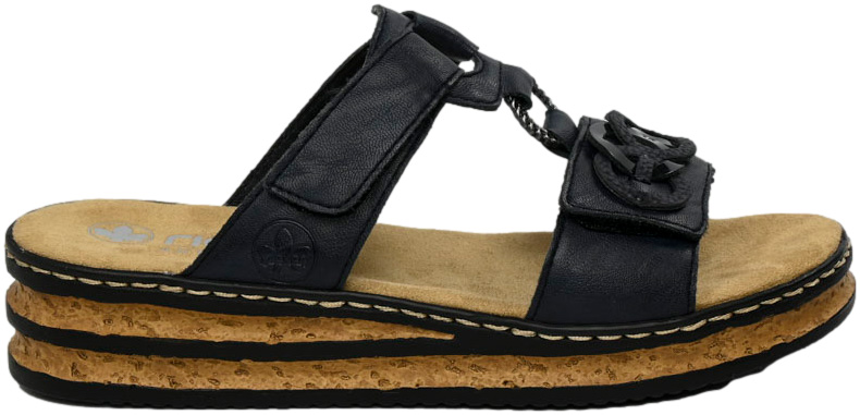Klapki Wygodne Rieker 62936-14 Blue Niebieskie