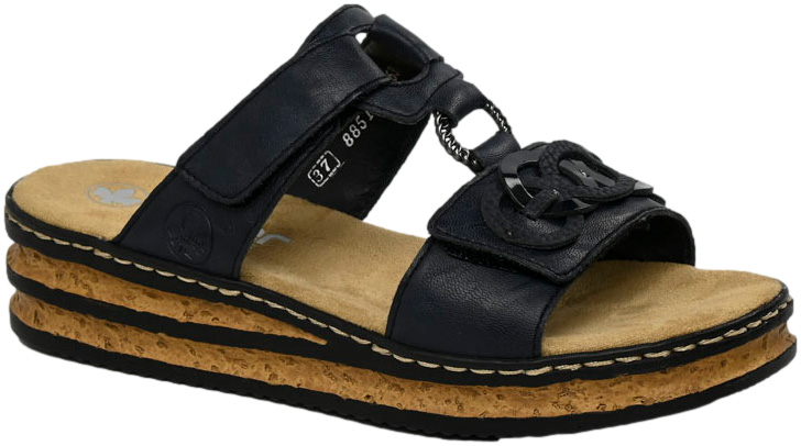 Klapki Wygodne Rieker 62936-14 Blue Niebieskie