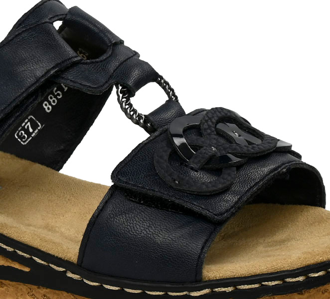Klapki Wygodne Rieker 62936-14 Blue Niebieskie