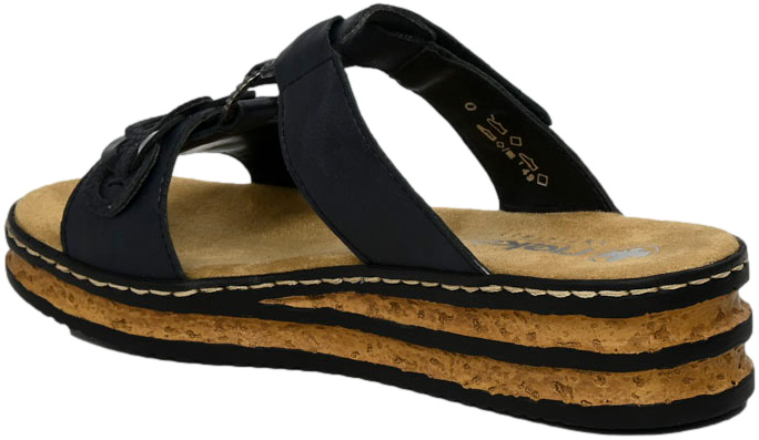 Klapki Wygodne Rieker 62936-14 Blue Niebieskie