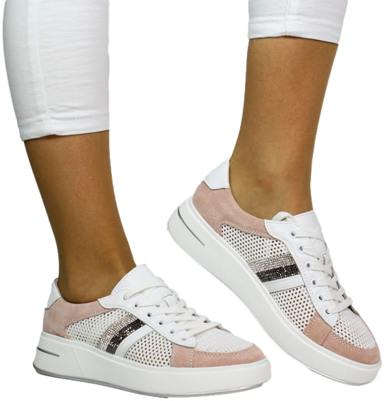 Sneakersy Modne S.Barski LR110 Whit/Pink 