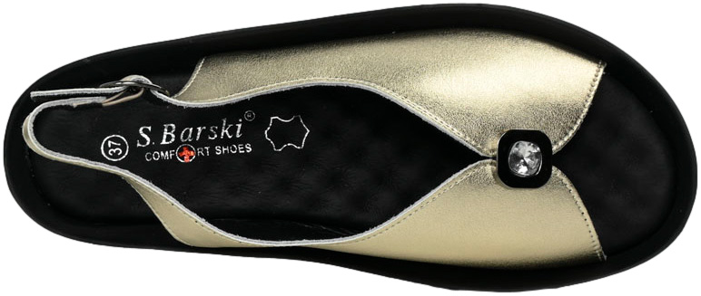Sandały Komfortowe S.Barski KV27-020 Skóra Naturalna Gold