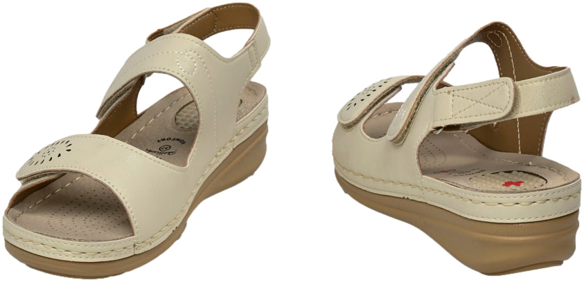 Sandały Komfortowe Skotnicki S-3-3015 Beige Beżowe