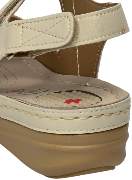 Sandały Komfortowe Skotnicki S-3-3015 Beige Beżowe