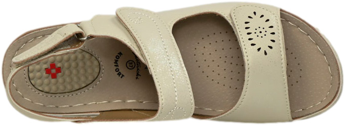 Sandały Komfortowe Skotnicki S-3-3015 Beige Beżowe