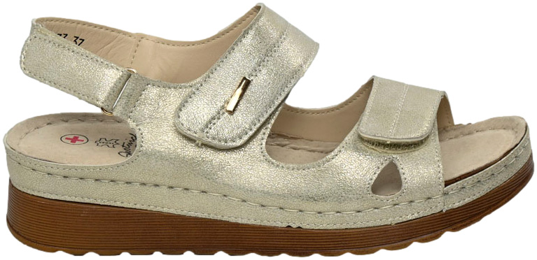 Sandały Komfortowe Skotnicki S-3-0533 Gold Zlote