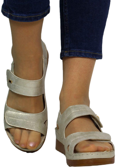 Sandały Komfortowe Skotnicki S-3-0533 Gold Zlote