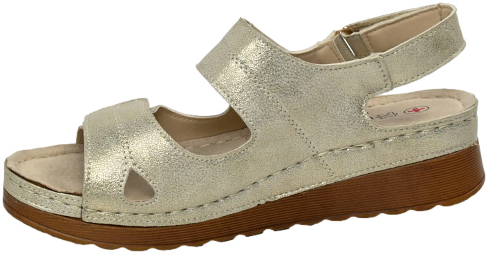 Sandały Komfortowe Skotnicki S-3-0533 Gold Zlote