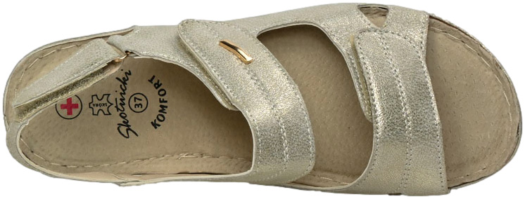 Sandały Komfortowe Skotnicki S-3-0533 Gold Zlote