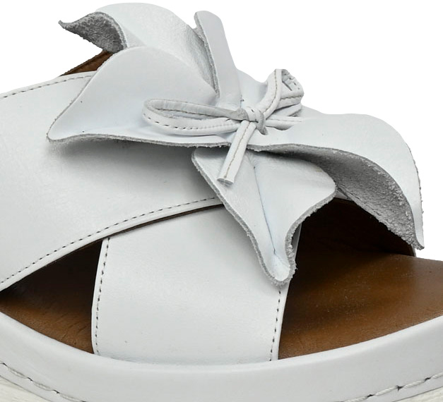 Klapki Na Koturnie Artiker 52C0501 White Skóra Naturalna