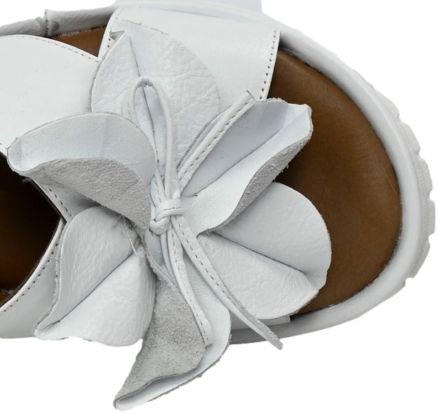 Klapki Na Koturnie Artiker 52C0501 White Skóra Naturalna