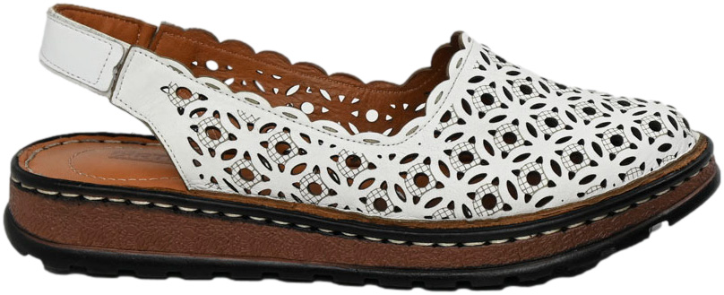 Sandały Stylowe Artiker 52C0445 White Białe Skóra Naturalna