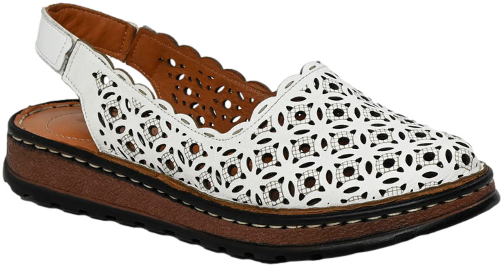 Sandały Stylowe Artiker 52C0445 White Białe Skóra Naturalna