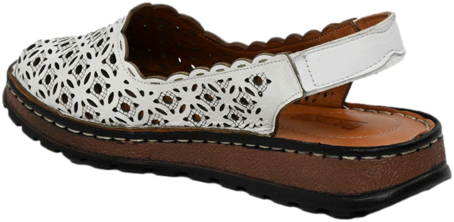 Sandały Stylowe Artiker 52C0445 White Białe Skóra Naturalna