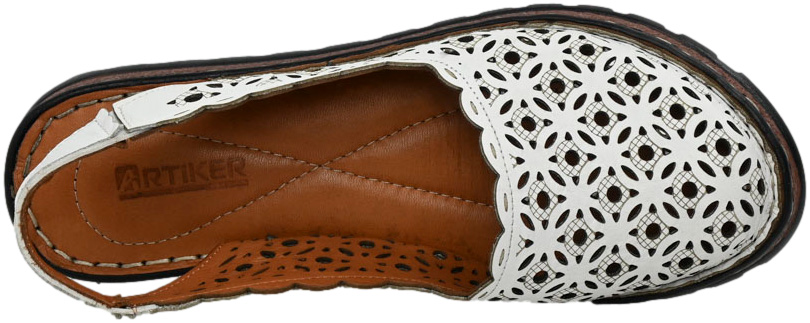 Sandały Stylowe Artiker 52C0445 White Białe Skóra Naturalna