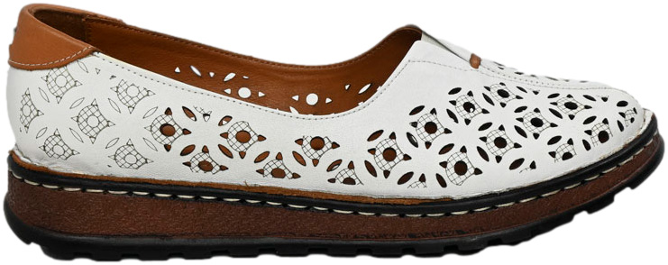 Półbuty Modne Artiker 52C0451 White Biały Skóra Naturalna