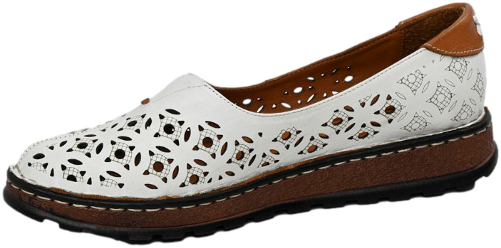 Półbuty Modne Artiker 52C0451 White Biały Skóra Naturalna