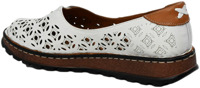 Półbuty Modne Artiker 52C0451 White Biały Skóra Naturalna