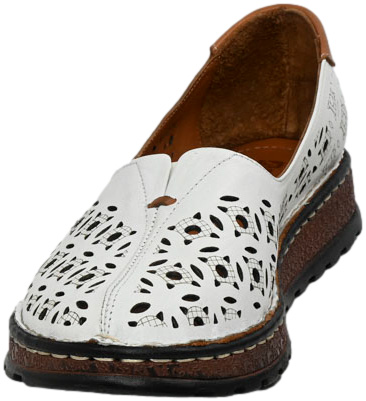 Półbuty Modne Artiker 52C0451 White Biały Skóra Naturalna