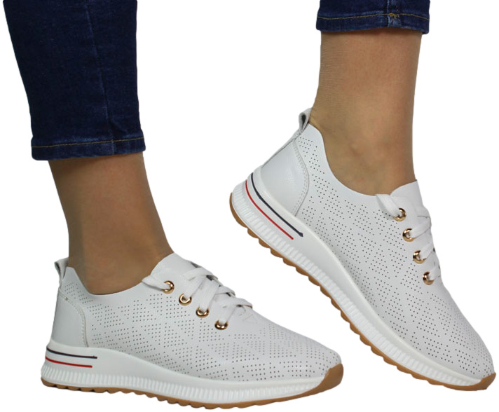 Sneakersy Modne Artiker 54C1758 White Biały Skóra Naturalna