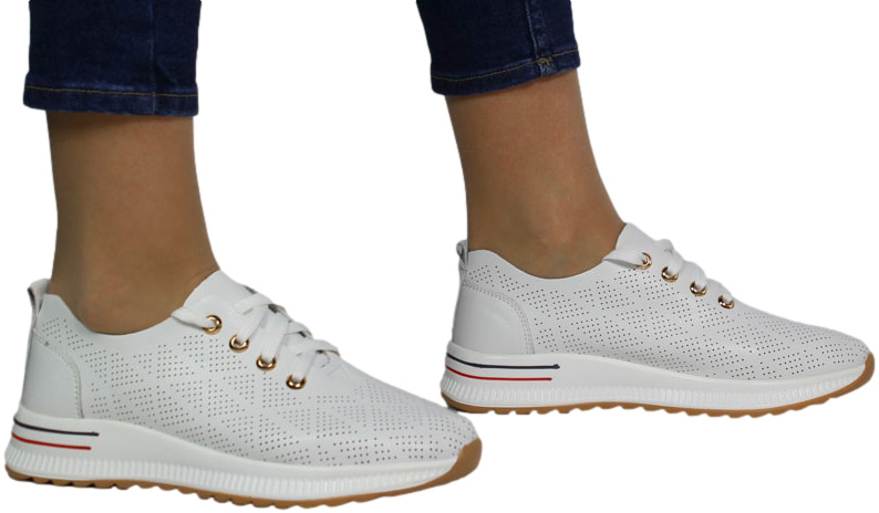 Sneakersy Modne Artiker 54C1758 White Biały Skóra Naturalna