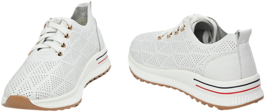 Sneakersy Modne Artiker 54C1758 White Biały Skóra Naturalna