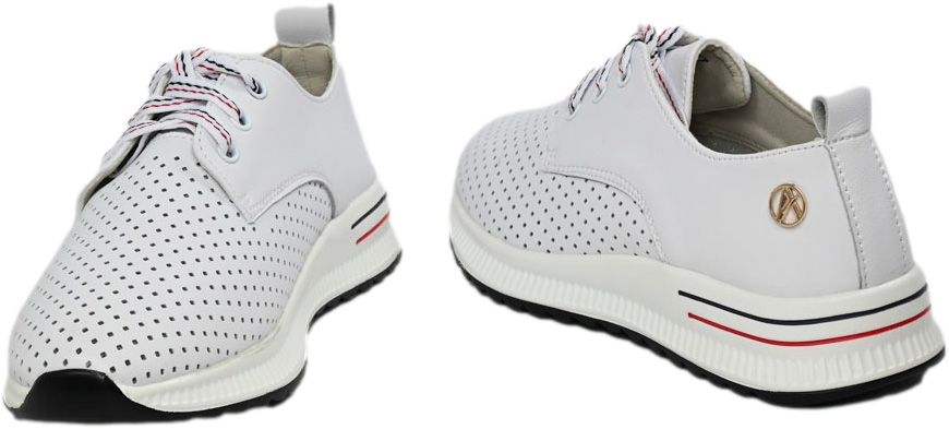 Sneakersy Modne Artiker 54C1760 White Biały Skóra Naturalna