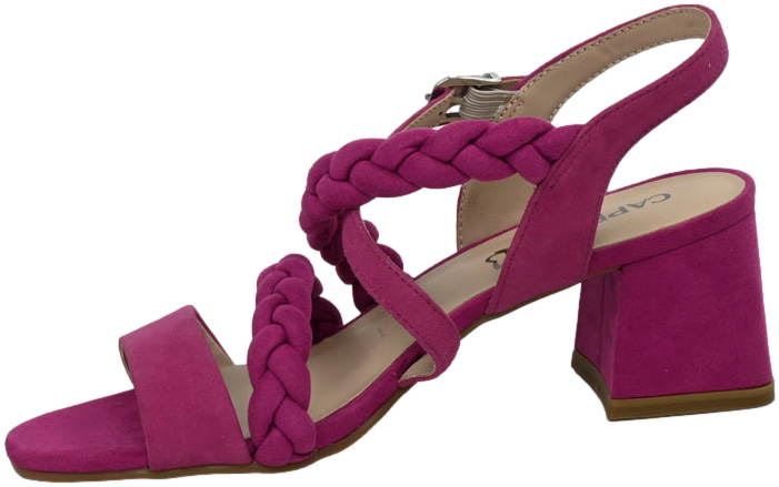 Sandały Stylowe Caprice 9-28201-42 542 Fuchsia Suede Skóra Naturalna