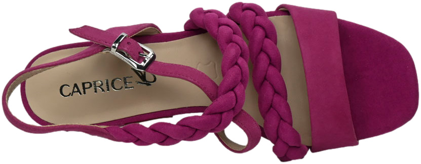 Sandały Stylowe Caprice 9-28201-42 542 Fuchsia Suede Skóra Naturalna