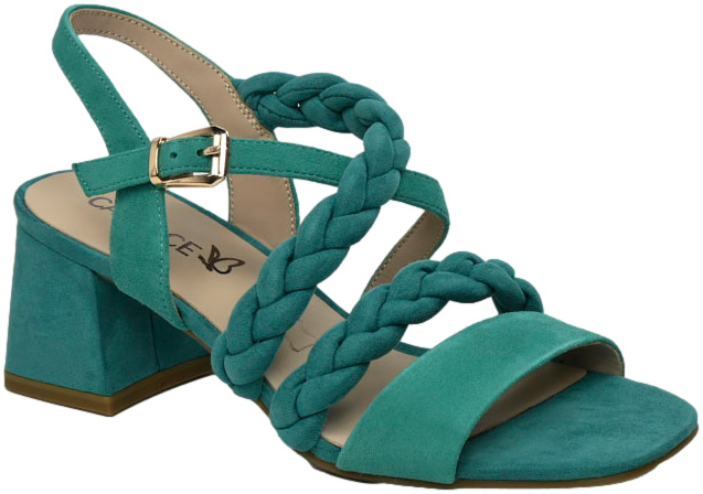 Sandały Modne Caprice 9-28301-42 711 Emerald Suede Skóra Naturalna