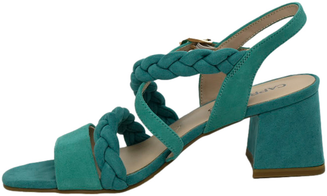 Sandały Modne Caprice 9-28301-42 711 Emerald Suede Skóra Naturalna