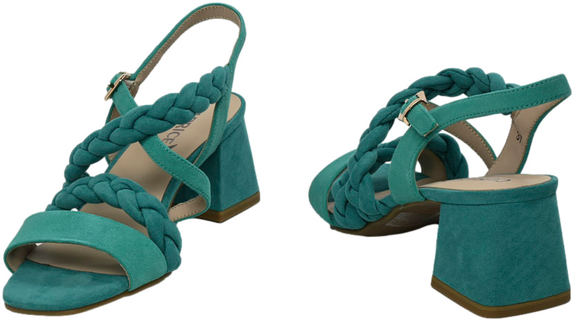 Sandały Modne Caprice 9-28301-42 711 Emerald Suede Skóra Naturalna